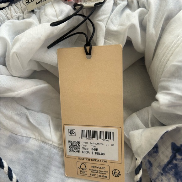 NWT Scotch and Soda Waisted Blue Maxi Dress - Picture 12 of 14